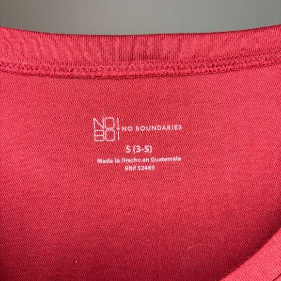 NO BOUNDARIES NEW Long Sleeve Round Neck Tee Juniors S (3-5) Red - Picture 6 of 6